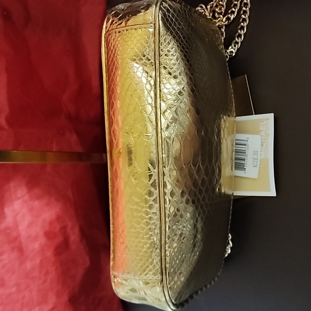 Michael Kors Truly Lavish "All That Glitters" Hamilton Leather Bag Nwt - Picture 6 of 14